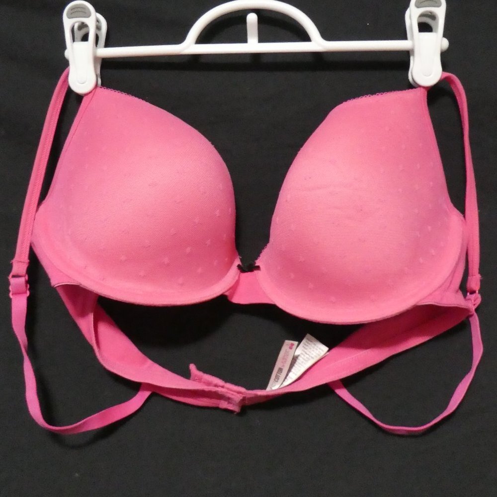 I ♥ COTTON By LA SENZA | 38C | pink polka dot padded bra | black bow | wired
